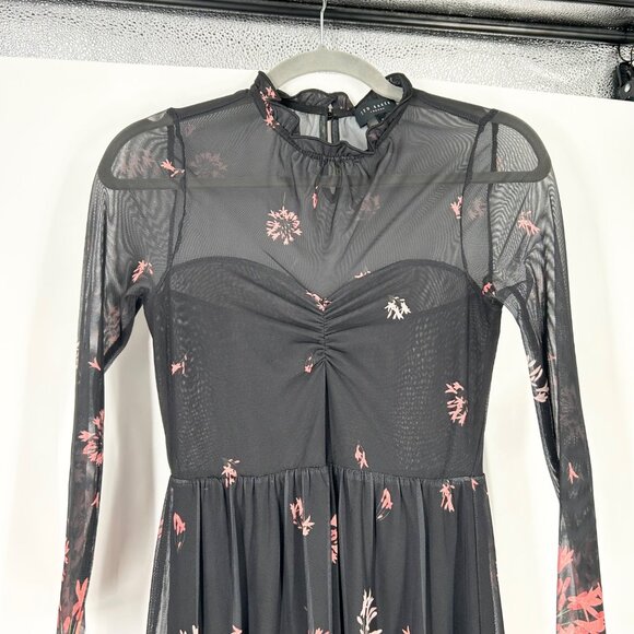 Ted Baker Susensaa Floral Mesh Midi Dress - Picture 4 of 11